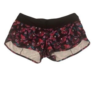 lululemon athletica size 10 Speed Shorts Midnight Bloom Deep Fuchsia Black Y2K